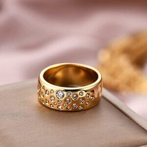 Men's Gold-Plated Zirconia Stackable Fashion Ring - Full Star,  NWT! - Size 6